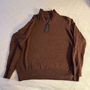 Christian Lacroix 100% extra fine merino wool men’s 1/4 zip sweater
